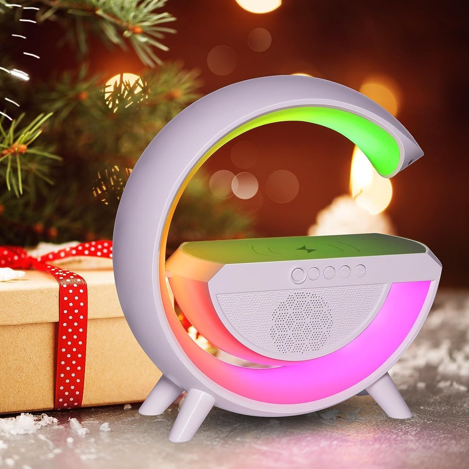 3 In 1 G Smart Station, Multifunctional Wireless Lamp, G LED Table Stand, Dimmable Night Light Touch Lamp Alarm Clock with Music Sync, Home Office Study Bedside Decor Lamp 3 In 1 G Smart Station, Multifunctional Wireless Lamp, G LED Table Stand, Dimmable Night Light Touch Lamp Alarm Clock with Music Sync, Home Office Study Bedside Decor Lamp